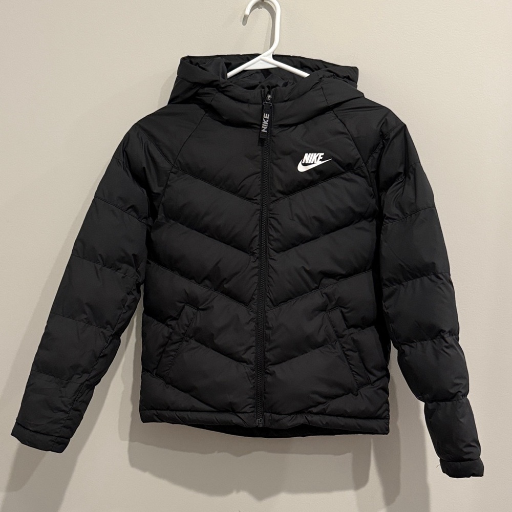 Kids Nike Black Hooded Puffer Jacket